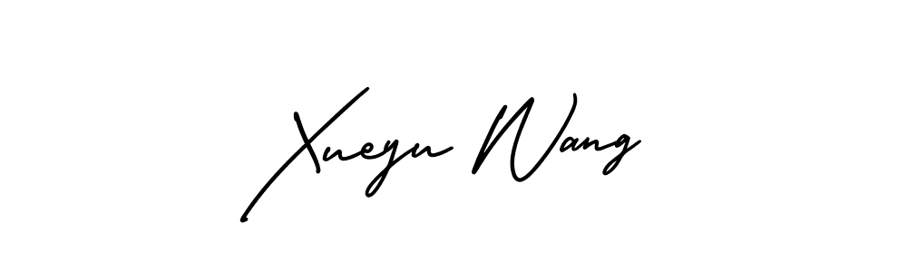 You should practise on your own different ways (AmerikaSignatureDemo-Regular) to write your name (Xueyu Wang) in signature. don't let someone else do it for you. Xueyu Wang signature style 3 images and pictures png