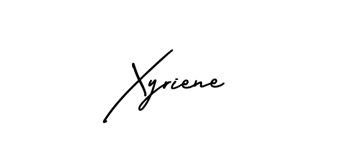 How to make Xyriene name signature. Use AmerikaSignatureDemo-Regular style for creating short signs online. This is the latest handwritten sign. Xyriene signature style 3 images and pictures png