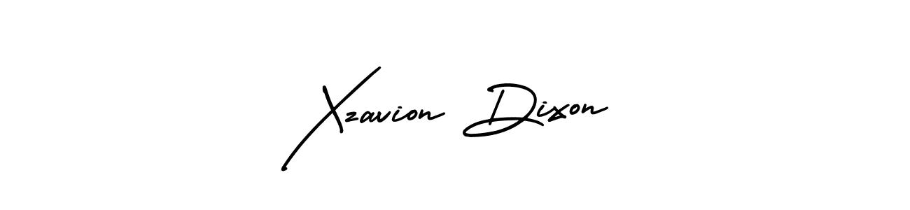You should practise on your own different ways (AmerikaSignatureDemo-Regular) to write your name (Xzavion Dixon) in signature. don't let someone else do it for you. Xzavion Dixon signature style 3 images and pictures png