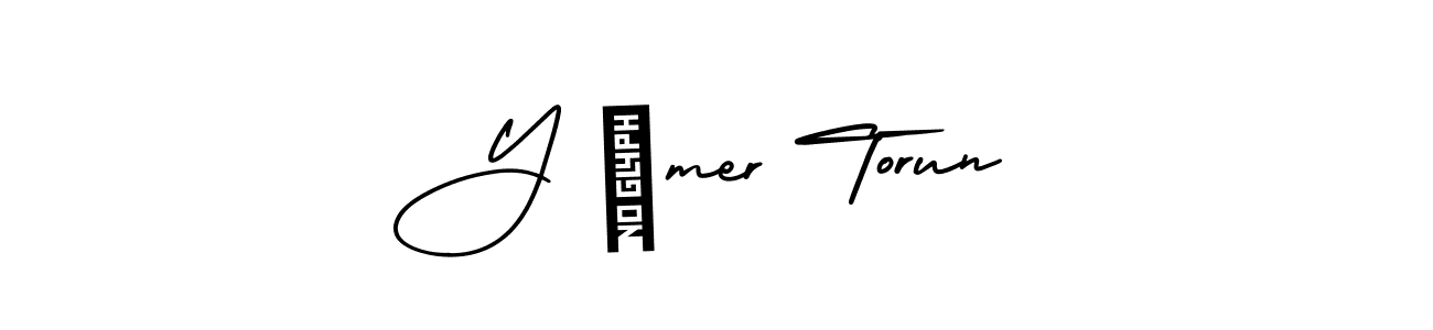 if you are searching for the best signature style for your name Y Ömer Torun. so please give up your signature search. here we have designed multiple signature styles  using AmerikaSignatureDemo-Regular. Y Ömer Torun signature style 3 images and pictures png