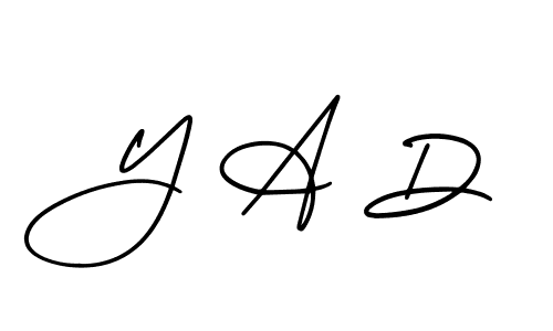 This is the best signature style for the Y A D name. Also you like these signature font (AmerikaSignatureDemo-Regular). Mix name signature. Y A D signature style 3 images and pictures png