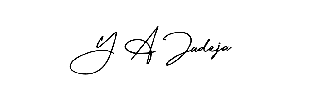 Create a beautiful signature design for name Y A Jadeja. With this signature (AmerikaSignatureDemo-Regular) fonts, you can make a handwritten signature for free. Y A Jadeja signature style 3 images and pictures png