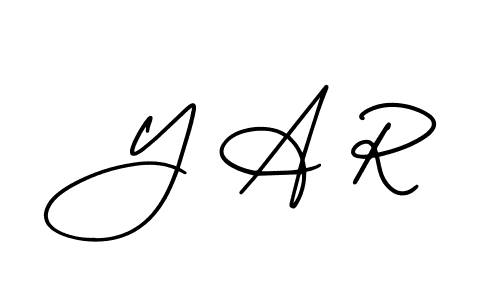 Also we have Y A R name is the best signature style. Create professional handwritten signature collection using AmerikaSignatureDemo-Regular autograph style. Y A R signature style 3 images and pictures png