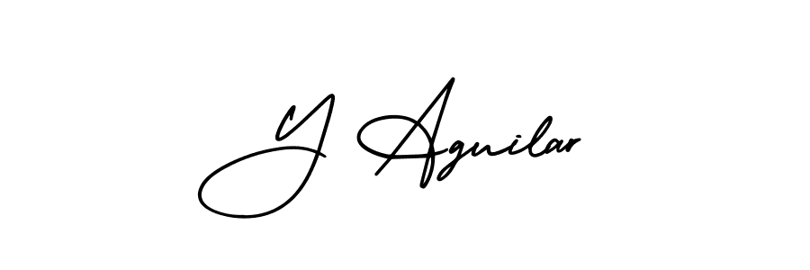 Create a beautiful signature design for name Y Aguilar. With this signature (AmerikaSignatureDemo-Regular) fonts, you can make a handwritten signature for free. Y Aguilar signature style 3 images and pictures png