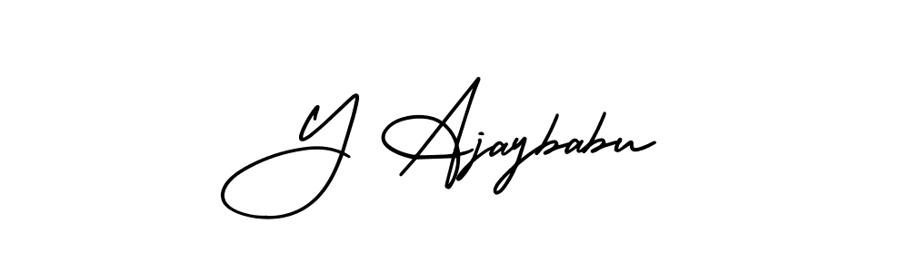 The best way (AmerikaSignatureDemo-Regular) to make a short signature is to pick only two or three words in your name. The name Y Ajaybabu include a total of six letters. For converting this name. Y Ajaybabu signature style 3 images and pictures png