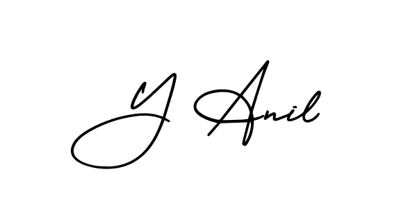 Make a beautiful signature design for name Y Anil. With this signature (AmerikaSignatureDemo-Regular) style, you can create a handwritten signature for free. Y Anil signature style 3 images and pictures png