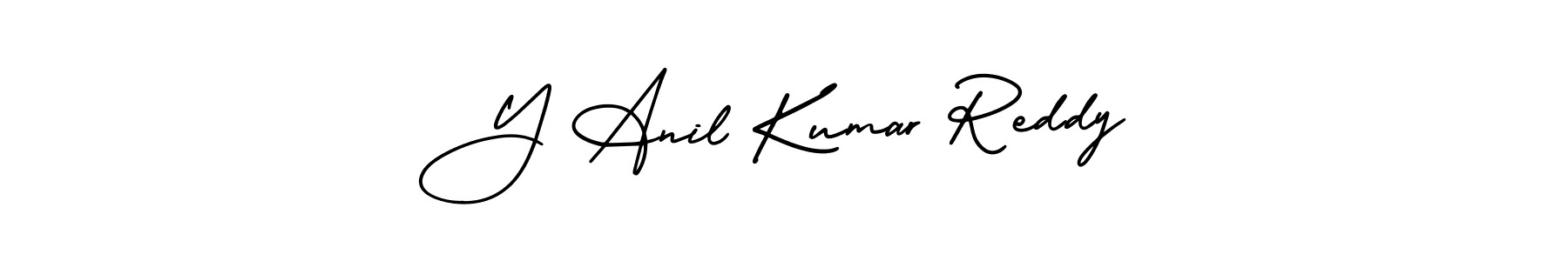 You should practise on your own different ways (AmerikaSignatureDemo-Regular) to write your name (Y Anil Kumar Reddy) in signature. don't let someone else do it for you. Y Anil Kumar Reddy signature style 3 images and pictures png
