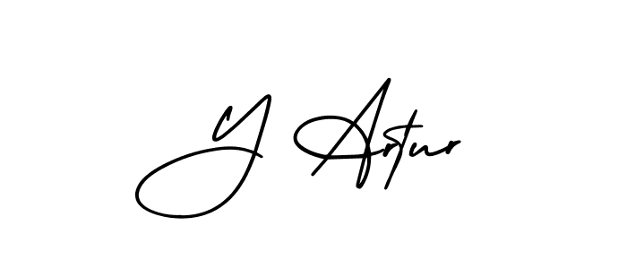 AmerikaSignatureDemo-Regular is a professional signature style that is perfect for those who want to add a touch of class to their signature. It is also a great choice for those who want to make their signature more unique. Get Y Artur name to fancy signature for free. Y Artur signature style 3 images and pictures png