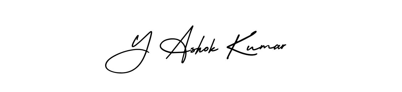 Similarly AmerikaSignatureDemo-Regular is the best handwritten signature design. Signature creator online .You can use it as an online autograph creator for name Y Ashok Kumar. Y Ashok Kumar signature style 3 images and pictures png