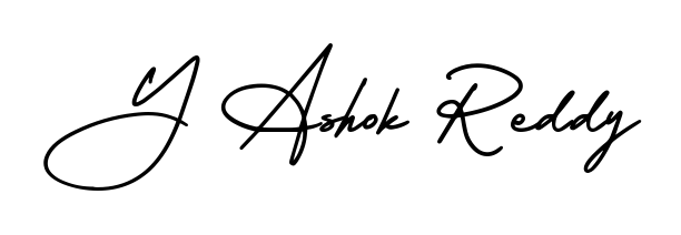 Turn your name Y Ashok Reddy into a signature brand with AmerikaSignatureDemo-Regular styling. Download in standard PNG or transparent format anytime. Y Ashok Reddy signature style 3 images and pictures png