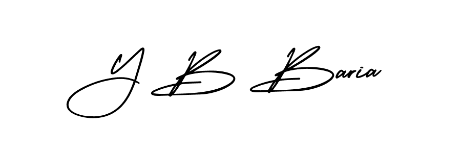 AmerikaSignatureDemo-Regular is a professional signature style that is perfect for those who want to add a touch of class to their signature. It is also a great choice for those who want to make their signature more unique. Get Y B Baria name to fancy signature for free. Y B Baria signature style 3 images and pictures png