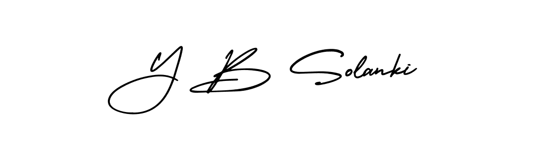 The best way (AmerikaSignatureDemo-Regular) to make a short signature is to pick only two or three words in your name. The name Y B Solanki include a total of six letters. For converting this name. Y B Solanki signature style 3 images and pictures png