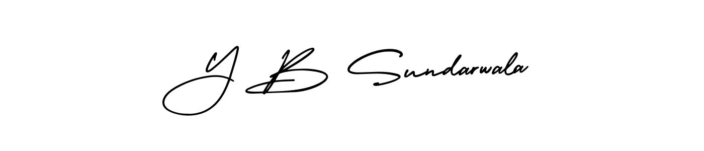 The best way (AmerikaSignatureDemo-Regular) to make a short signature is to pick only two or three words in your name. The name Y B Sundarwala include a total of six letters. For converting this name. Y B Sundarwala signature style 3 images and pictures png