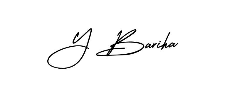 How to make Y Bariha signature? AmerikaSignatureDemo-Regular is a professional autograph style. Create handwritten signature for Y Bariha name. Y Bariha signature style 3 images and pictures png