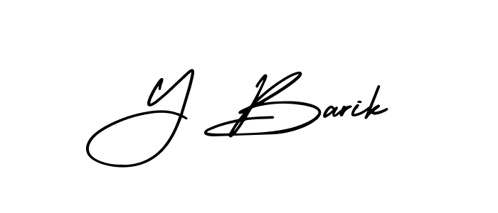 Create a beautiful signature design for name Y Barik. With this signature (AmerikaSignatureDemo-Regular) fonts, you can make a handwritten signature for free. Y Barik signature style 3 images and pictures png