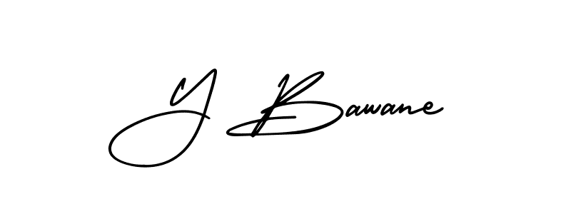 Y Bawane stylish signature style. Best Handwritten Sign (AmerikaSignatureDemo-Regular) for my name. Handwritten Signature Collection Ideas for my name Y Bawane. Y Bawane signature style 3 images and pictures png
