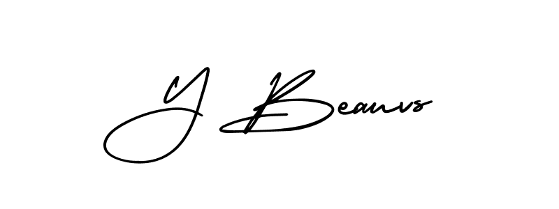 Use a signature maker to create a handwritten signature online. With this signature software, you can design (AmerikaSignatureDemo-Regular) your own signature for name Y Beauvs. Y Beauvs signature style 3 images and pictures png