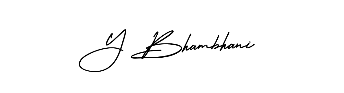 Similarly AmerikaSignatureDemo-Regular is the best handwritten signature design. Signature creator online .You can use it as an online autograph creator for name Y Bhambhani. Y Bhambhani signature style 3 images and pictures png