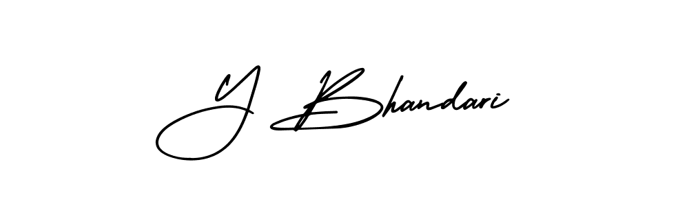 Y Bhandari stylish signature style. Best Handwritten Sign (AmerikaSignatureDemo-Regular) for my name. Handwritten Signature Collection Ideas for my name Y Bhandari. Y Bhandari signature style 3 images and pictures png