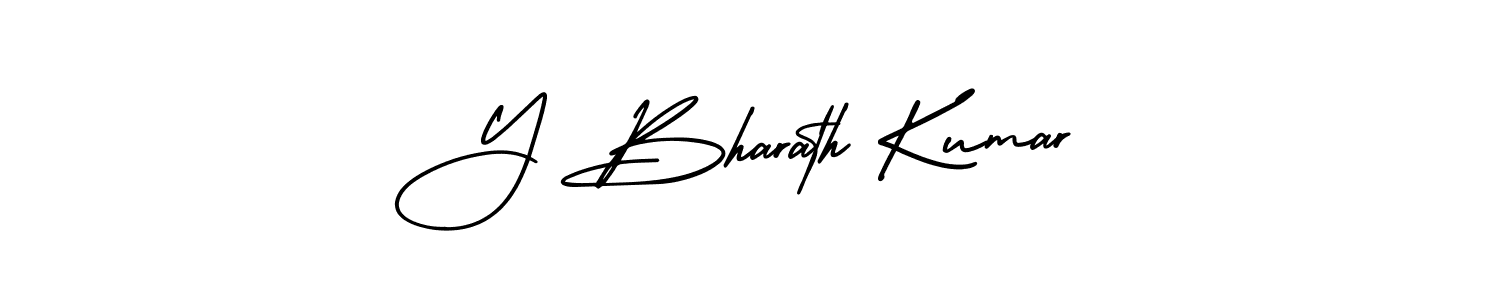 You should practise on your own different ways (AmerikaSignatureDemo-Regular) to write your name (Y Bharath Kumar) in signature. don't let someone else do it for you. Y Bharath Kumar signature style 3 images and pictures png