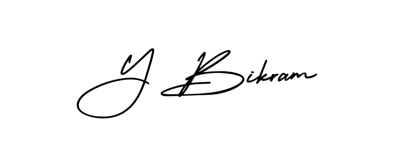 You should practise on your own different ways (AmerikaSignatureDemo-Regular) to write your name (Y Bikram) in signature. don't let someone else do it for you. Y Bikram signature style 3 images and pictures png