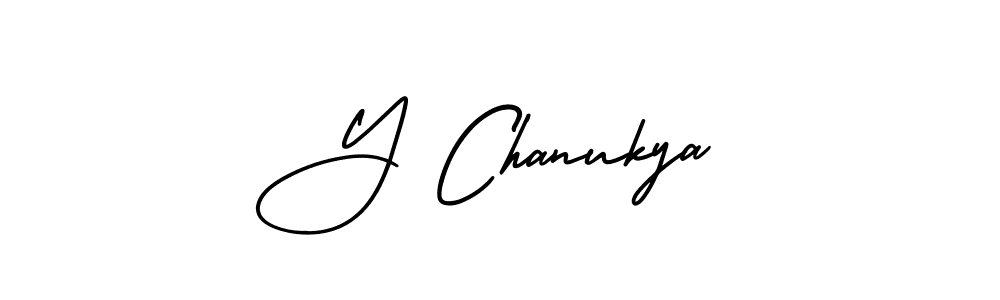 Make a beautiful signature design for name Y Chanukya. With this signature (AmerikaSignatureDemo-Regular) style, you can create a handwritten signature for free. Y Chanukya signature style 3 images and pictures png