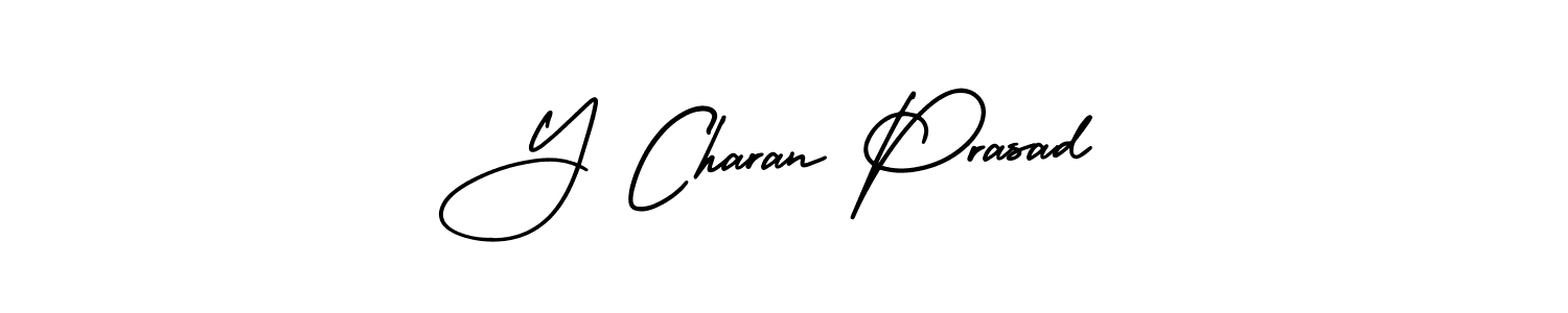 How to make Y Charan Prasad name signature. Use AmerikaSignatureDemo-Regular style for creating short signs online. This is the latest handwritten sign. Y Charan Prasad signature style 3 images and pictures png