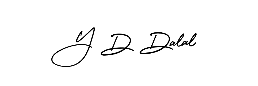 How to make Y D Dalal name signature. Use AmerikaSignatureDemo-Regular style for creating short signs online. This is the latest handwritten sign. Y D Dalal signature style 3 images and pictures png