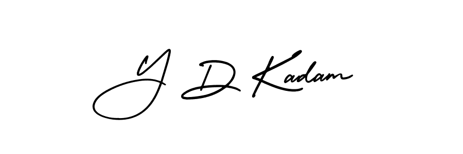 Y D Kadam stylish signature style. Best Handwritten Sign (AmerikaSignatureDemo-Regular) for my name. Handwritten Signature Collection Ideas for my name Y D Kadam. Y D Kadam signature style 3 images and pictures png