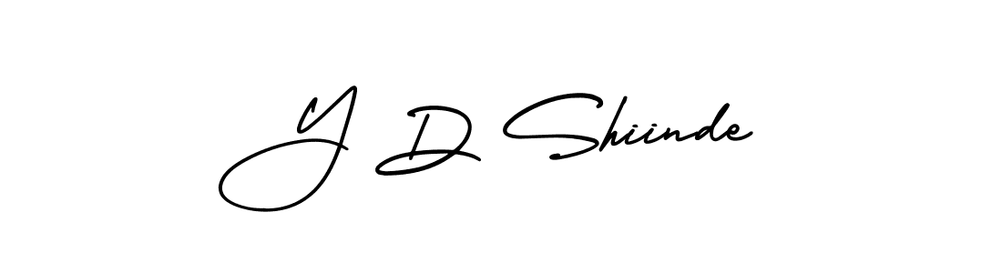 You should practise on your own different ways (AmerikaSignatureDemo-Regular) to write your name (Y D Shiinde) in signature. don't let someone else do it for you. Y D Shiinde signature style 3 images and pictures png