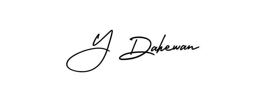 Create a beautiful signature design for name Y Dahewan. With this signature (AmerikaSignatureDemo-Regular) fonts, you can make a handwritten signature for free. Y Dahewan signature style 3 images and pictures png