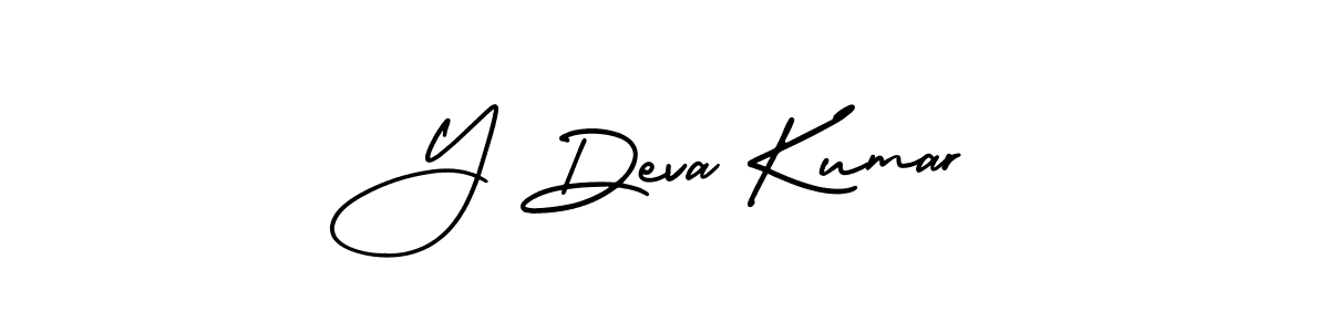 It looks lik you need a new signature style for name Y Deva Kumar. Design unique handwritten (AmerikaSignatureDemo-Regular) signature with our free signature maker in just a few clicks. Y Deva Kumar signature style 3 images and pictures png