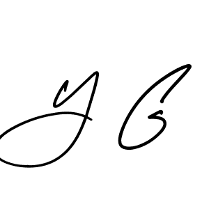 You should practise on your own different ways (AmerikaSignatureDemo-Regular) to write your name (Y G) in signature. don't let someone else do it for you. Y G signature style 3 images and pictures png