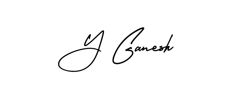 The best way (AmerikaSignatureDemo-Regular) to make a short signature is to pick only two or three words in your name. The name Y Ganesh include a total of six letters. For converting this name. Y Ganesh signature style 3 images and pictures png