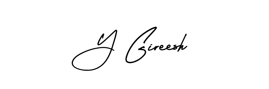 Make a beautiful signature design for name Y Gireesh. With this signature (AmerikaSignatureDemo-Regular) style, you can create a handwritten signature for free. Y Gireesh signature style 3 images and pictures png