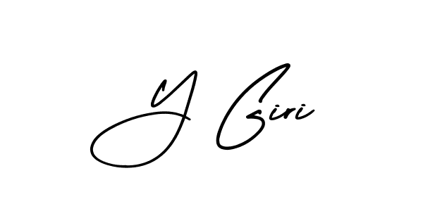 Also we have Y Giri name is the best signature style. Create professional handwritten signature collection using AmerikaSignatureDemo-Regular autograph style. Y Giri signature style 3 images and pictures png