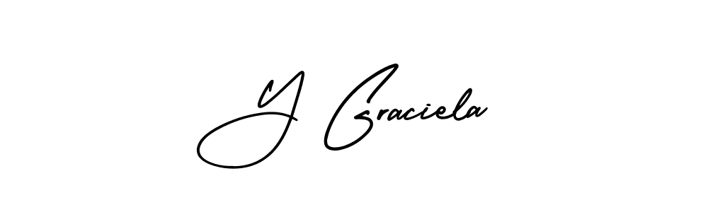 Create a beautiful signature design for name Y Graciela. With this signature (AmerikaSignatureDemo-Regular) fonts, you can make a handwritten signature for free. Y Graciela signature style 3 images and pictures png