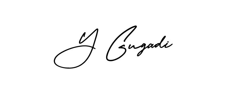 Similarly AmerikaSignatureDemo-Regular is the best handwritten signature design. Signature creator online .You can use it as an online autograph creator for name Y Gugadi. Y Gugadi signature style 3 images and pictures png