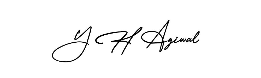 Create a beautiful signature design for name Y H Agiwal. With this signature (AmerikaSignatureDemo-Regular) fonts, you can make a handwritten signature for free. Y H Agiwal signature style 3 images and pictures png