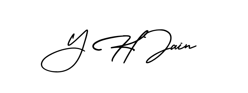 Make a beautiful signature design for name Y H Jain. With this signature (AmerikaSignatureDemo-Regular) style, you can create a handwritten signature for free. Y H Jain signature style 3 images and pictures png