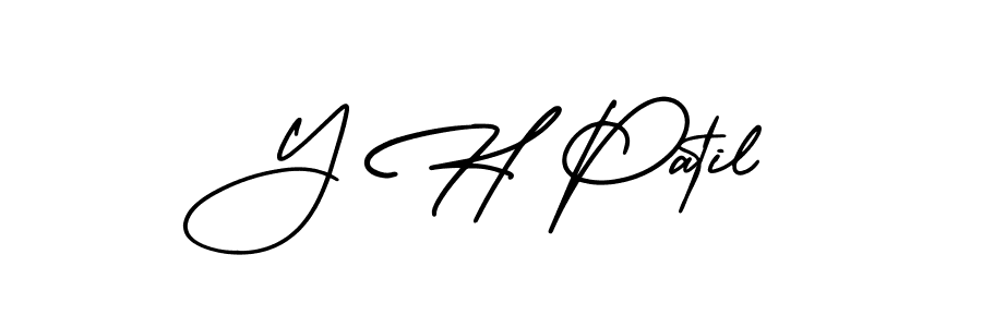 Use a signature maker to create a handwritten signature online. With this signature software, you can design (AmerikaSignatureDemo-Regular) your own signature for name Y H Patil. Y H Patil signature style 3 images and pictures png