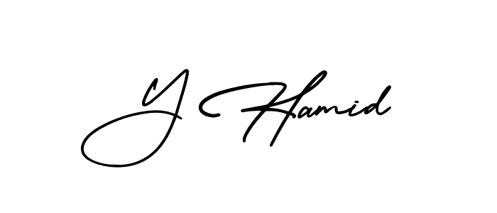 if you are searching for the best signature style for your name Y Hamid. so please give up your signature search. here we have designed multiple signature styles  using AmerikaSignatureDemo-Regular. Y Hamid signature style 3 images and pictures png