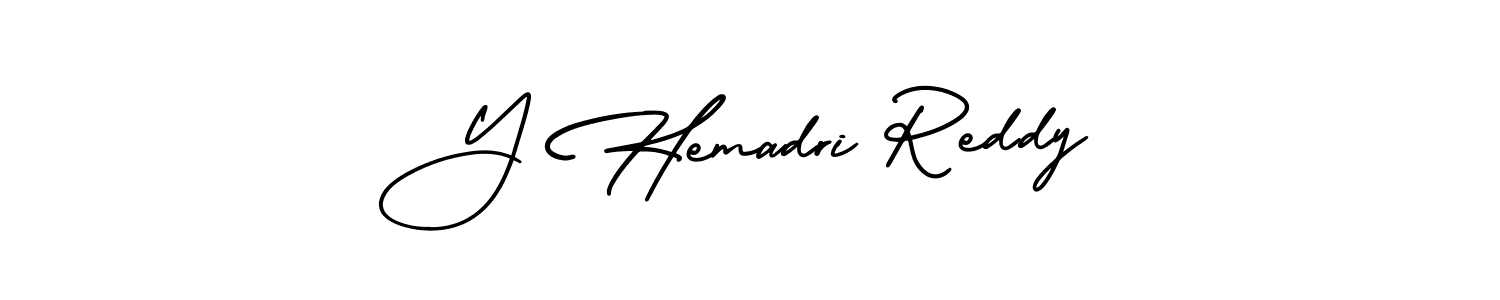 How to make Y Hemadri Reddy name signature. Use AmerikaSignatureDemo-Regular style for creating short signs online. This is the latest handwritten sign. Y Hemadri Reddy signature style 3 images and pictures png