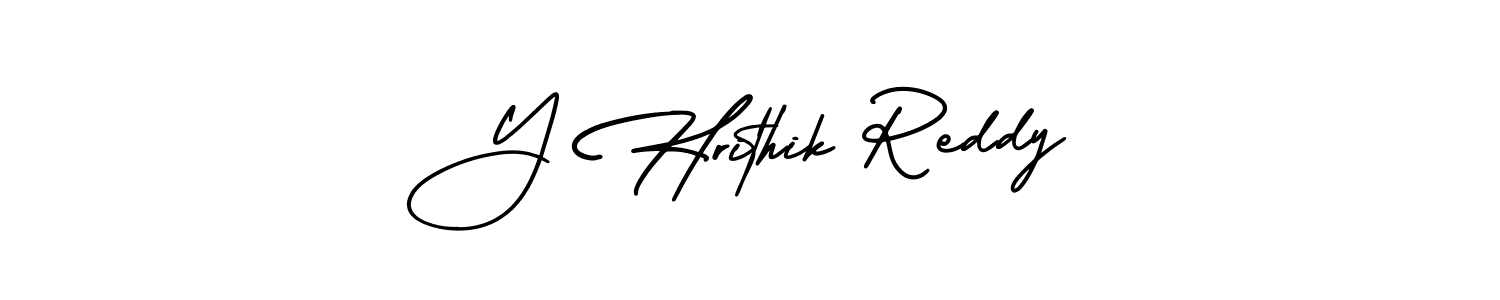 Make a beautiful signature design for name Y Hrithik Reddy. With this signature (AmerikaSignatureDemo-Regular) style, you can create a handwritten signature for free. Y Hrithik Reddy signature style 3 images and pictures png