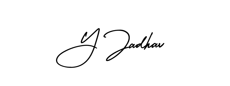 How to make Y Jadhav signature? AmerikaSignatureDemo-Regular is a professional autograph style. Create handwritten signature for Y Jadhav name. Y Jadhav signature style 3 images and pictures png