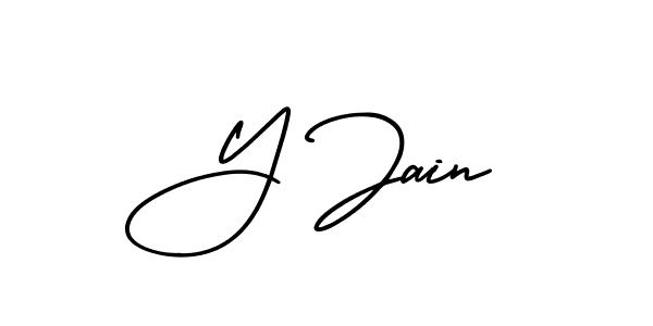 Also You can easily find your signature by using the search form. We will create Y Jain name handwritten signature images for you free of cost using AmerikaSignatureDemo-Regular sign style. Y Jain signature style 3 images and pictures png