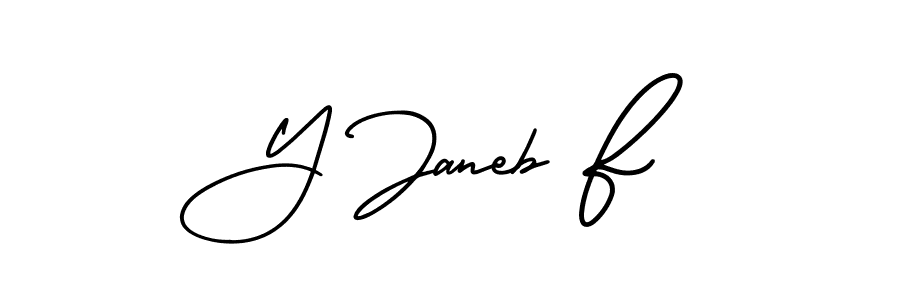 Y Janeb F stylish signature style. Best Handwritten Sign (AmerikaSignatureDemo-Regular) for my name. Handwritten Signature Collection Ideas for my name Y Janeb F. Y Janeb F signature style 3 images and pictures png