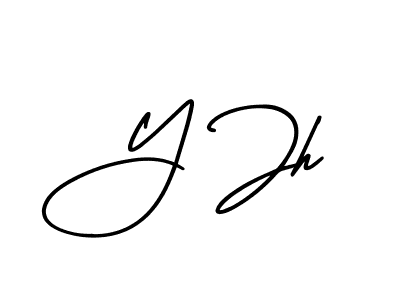 How to make Y Jh signature? AmerikaSignatureDemo-Regular is a professional autograph style. Create handwritten signature for Y Jh name. Y Jh signature style 3 images and pictures png