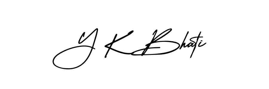 Create a beautiful signature design for name Y K Bhati. With this signature (AmerikaSignatureDemo-Regular) fonts, you can make a handwritten signature for free. Y K Bhati signature style 3 images and pictures png