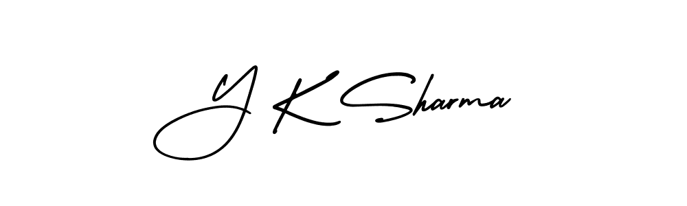 Y K Sharma stylish signature style. Best Handwritten Sign (AmerikaSignatureDemo-Regular) for my name. Handwritten Signature Collection Ideas for my name Y K Sharma. Y K Sharma signature style 3 images and pictures png